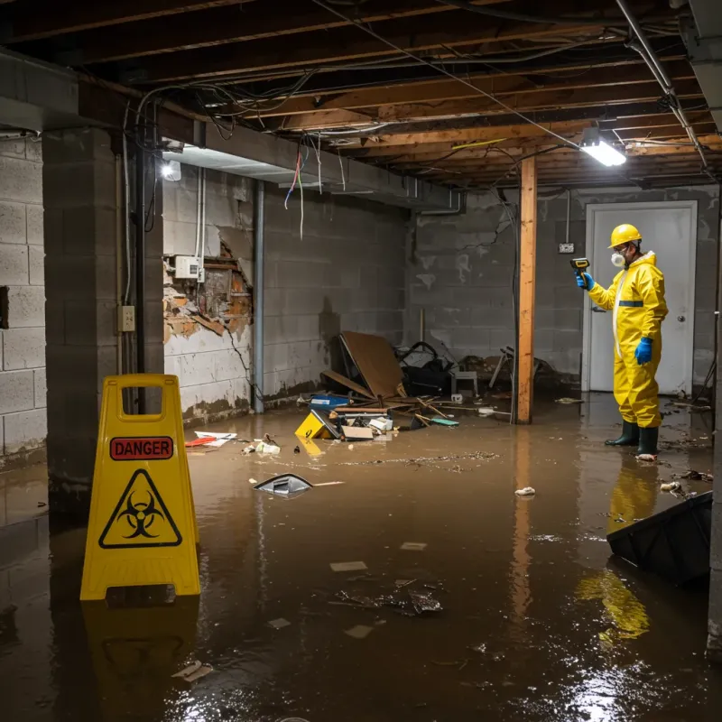 Flooded Basement Electrical Hazard in Farmers Branch, TX Property